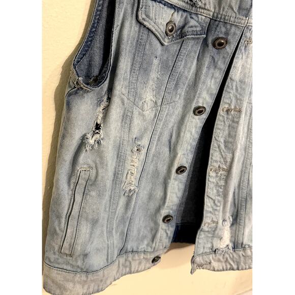 TRILLNATION MENS BLUE DENIM VEST SIZE LARGE - Picture 5 of 10